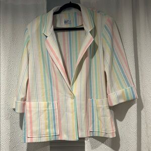 Vintage Cape Cod Match Mates Pastel Striped Blazer